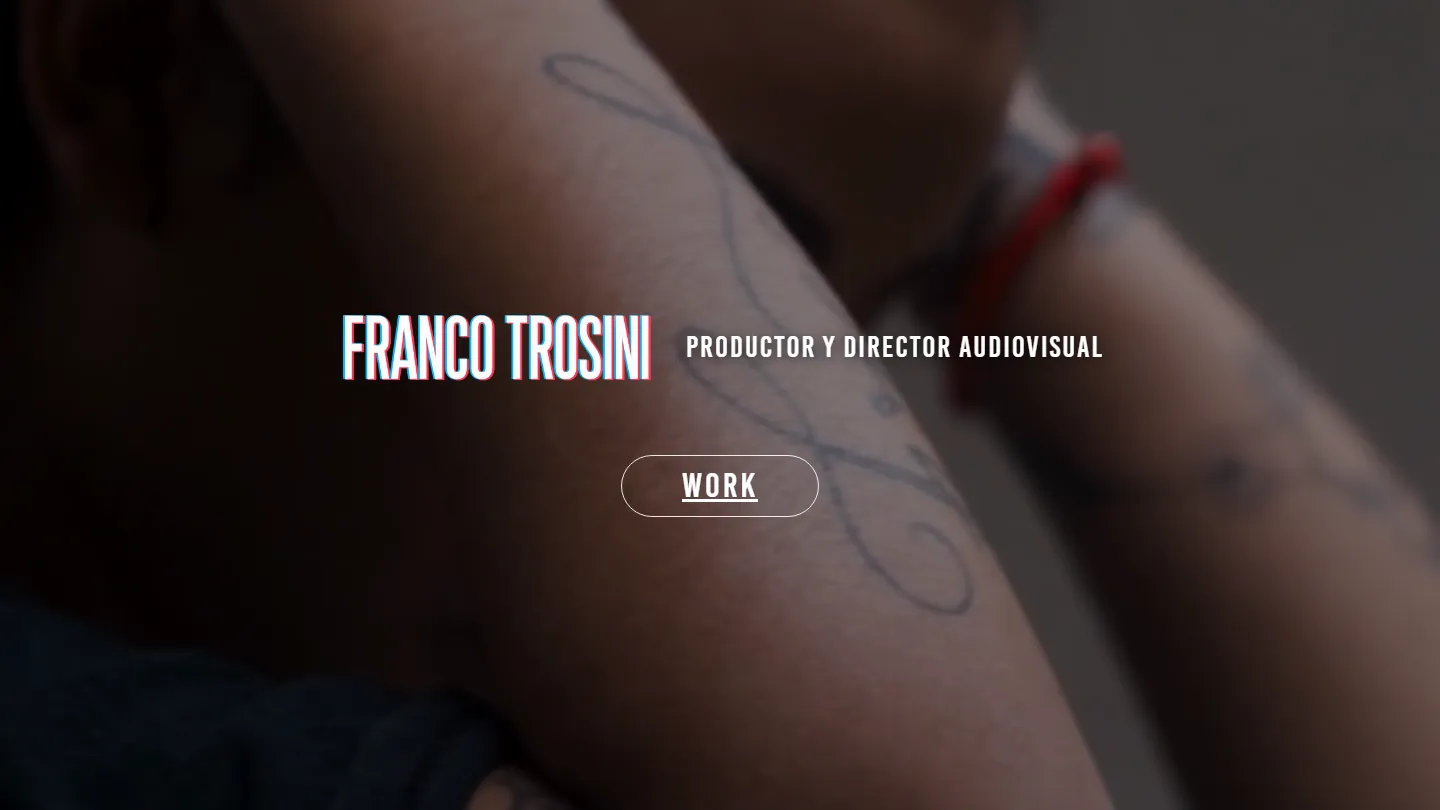 Screenshot de la web portfolio de Franco Trosini